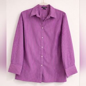 Lauren Ralph Lauren 100% Cotton Button-Down Shirt | Plus Size 2X